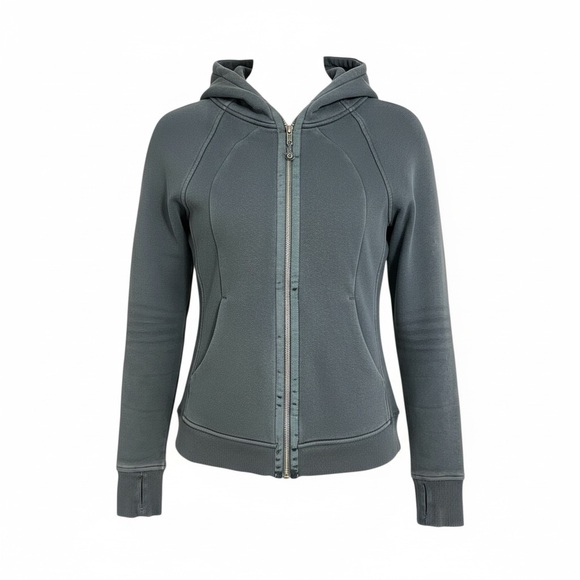 lululemon athletica Tops - Lululemon Full Zip Scuba Hoodie Submarine Green Size 6 Athletic Wear